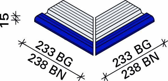 Угол внешний рукохвата с маркером Interbau 2ч. 238x140, арт. 5817 690-788 RH C