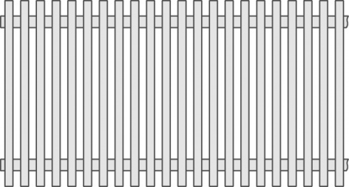 Решетка поперечная, жесткая Interbau 885x400x22 мм №901 белая