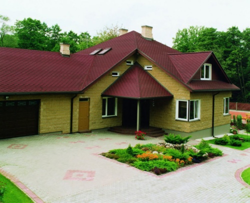 Однослойная гибкая черепица Katrilli осенне-красный катепал